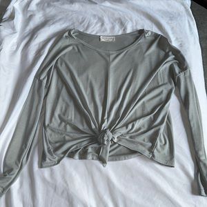 Grey front tie long sleeve